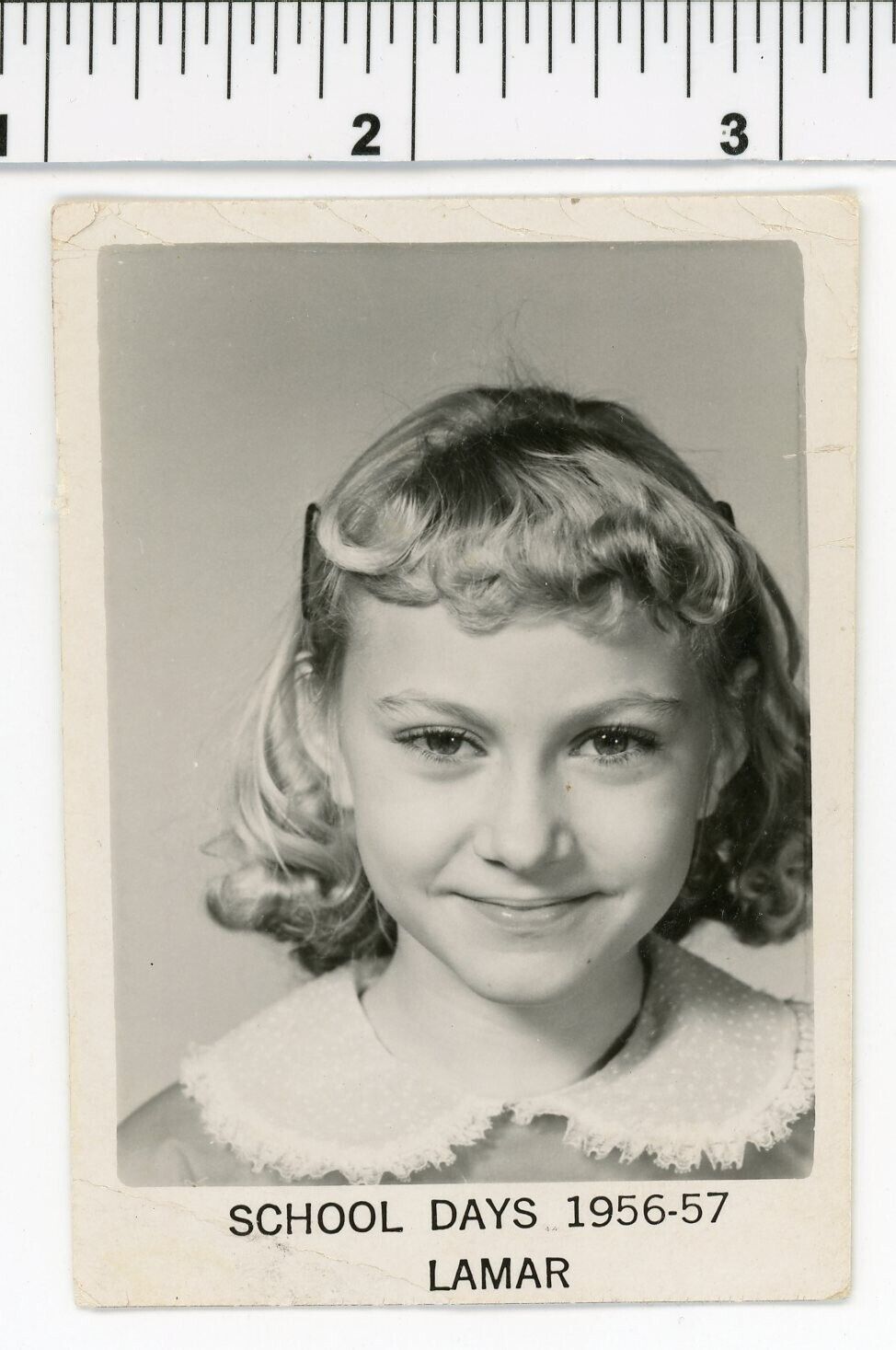 Vintage 1950s mini photo / Spit Curl Witch Girl Controls Your Mind with Her EYES