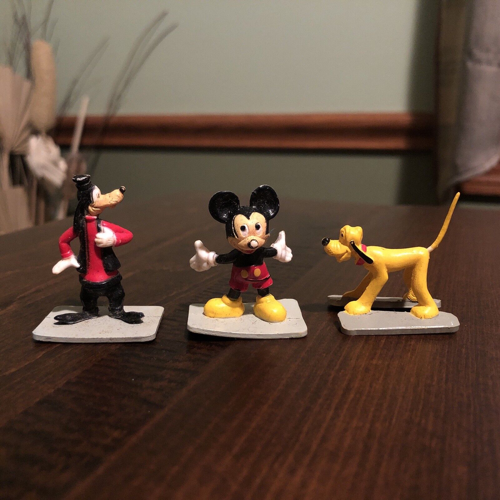 Vintage Marx Disneykins Mickey Mouse Pluto Goofy Plastic Figurines - Lot Of 3