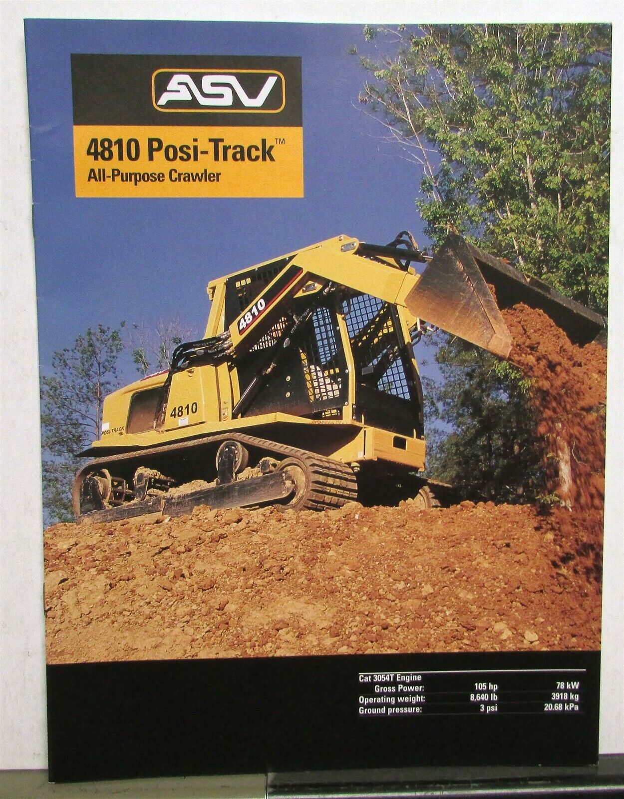 2002 ASV Posi-Track 4810 All Purpose Crawler Construction Sales Brochure