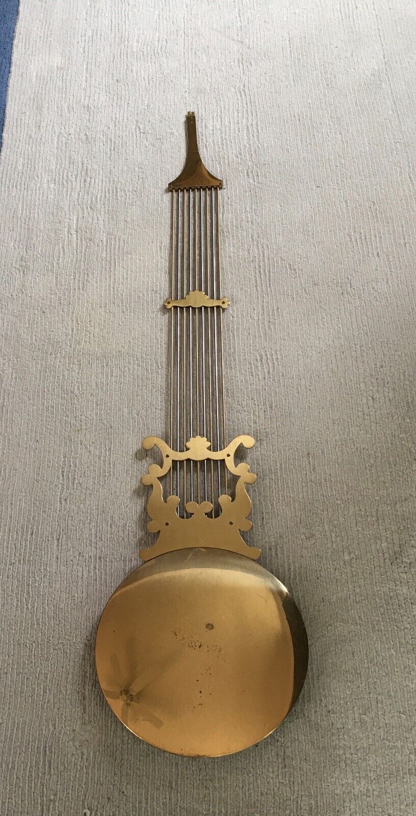 Vintage Metal Gold Hermle / Kieninger Clock Lyre Pendulum Made in Germany 48