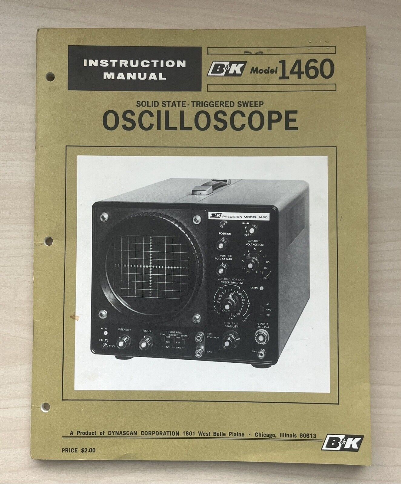 B&K Triggered Sweep Dual Trace Oscilloscope Instruction Manual Model 1470