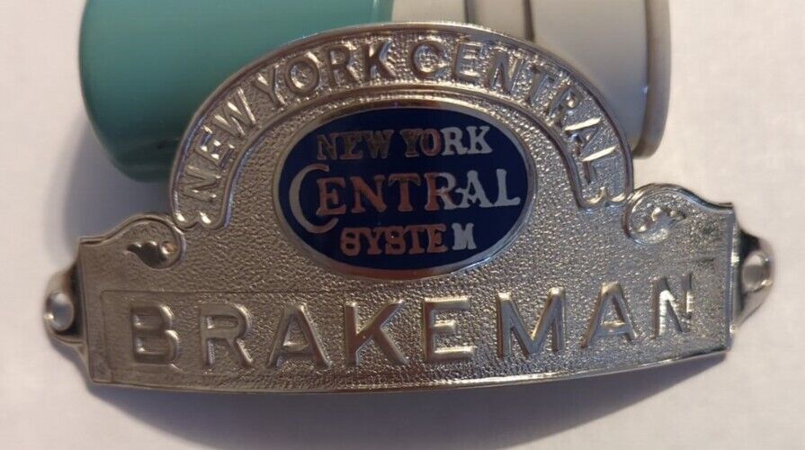 NYC New York Central Railroad Brakeman Metal Hat Badge Tag