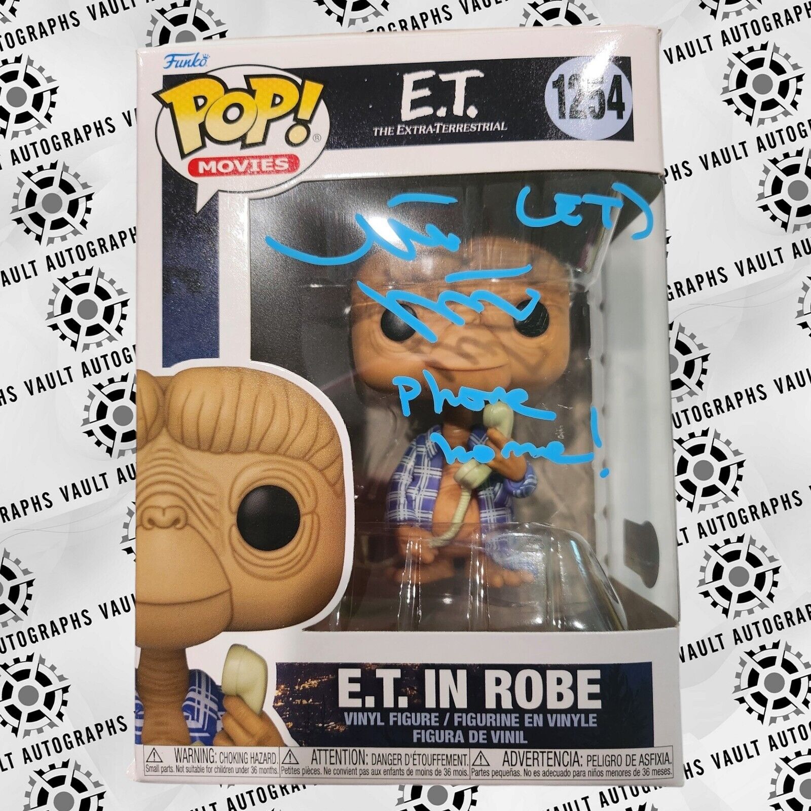 E.T. In Robe Funko Pop #1254 Signed By Matthew Demeritt Beckett Witnessed COA 