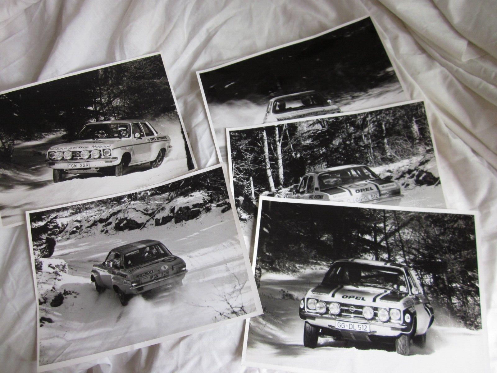 5 RARE 1973 actual Opel Ascona Rallye car racing photos, Buick PR #\'ed prints