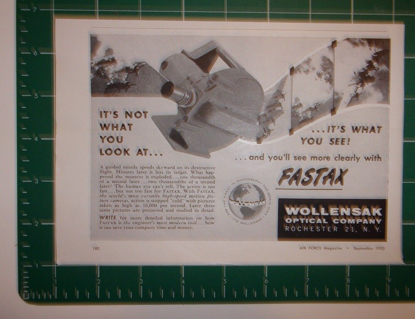 1955 Wollensak Optical Company Advertisement Rochester, NY