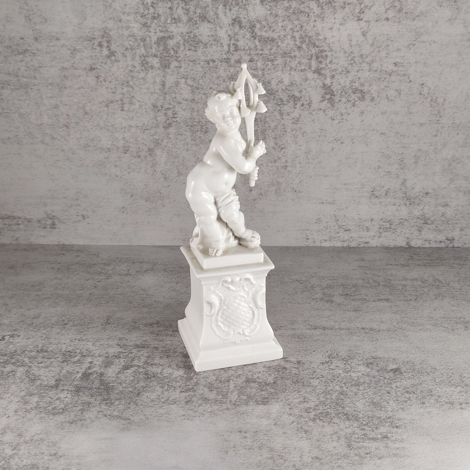 Antique Cherub Figurine Nymphenburg 19th C. Blanc De Chine Style Porcelain 7in 