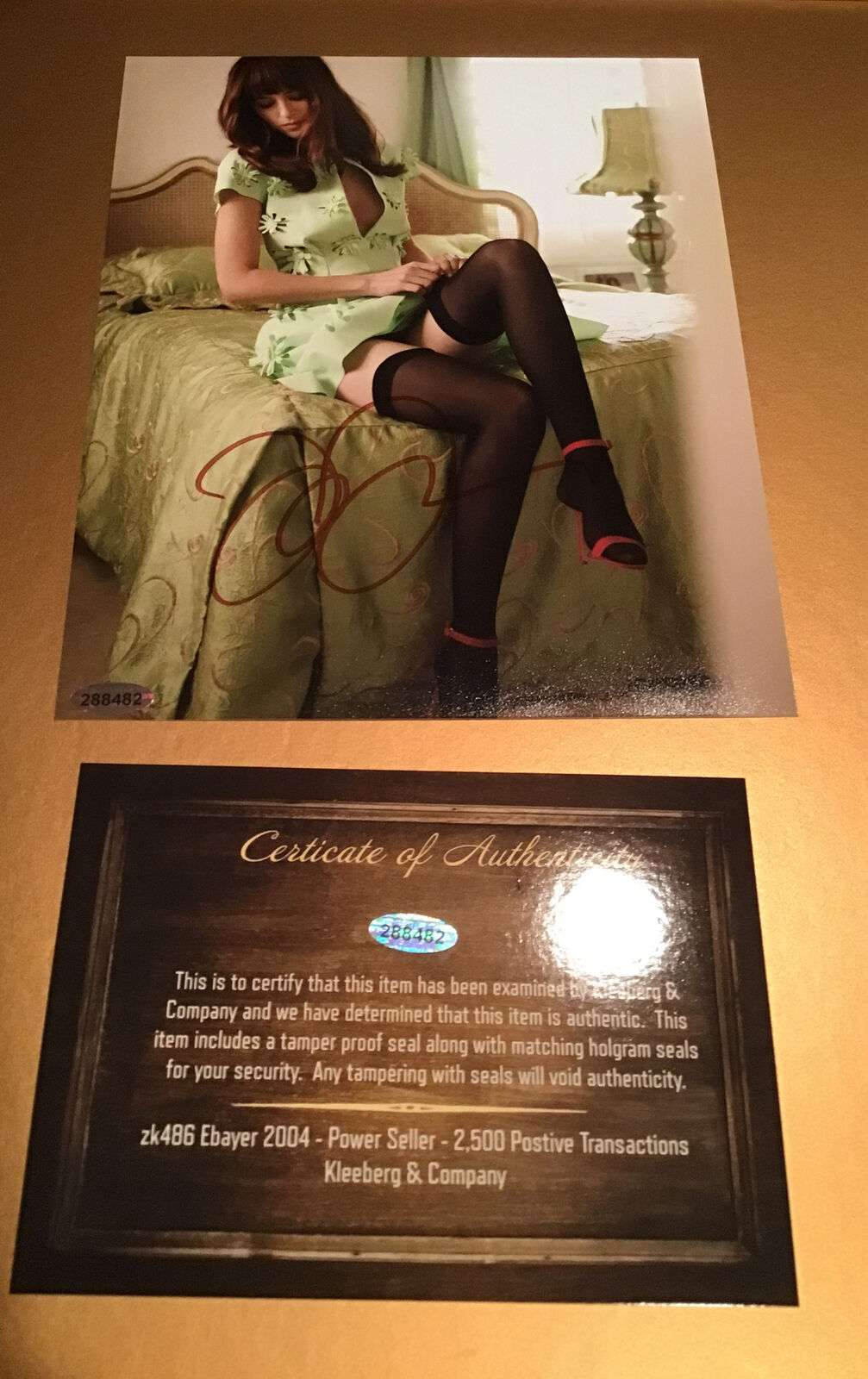 Dakota Johnson Autographed Photo 8 X 10 w/HOLO COA  Red Heels Stockings