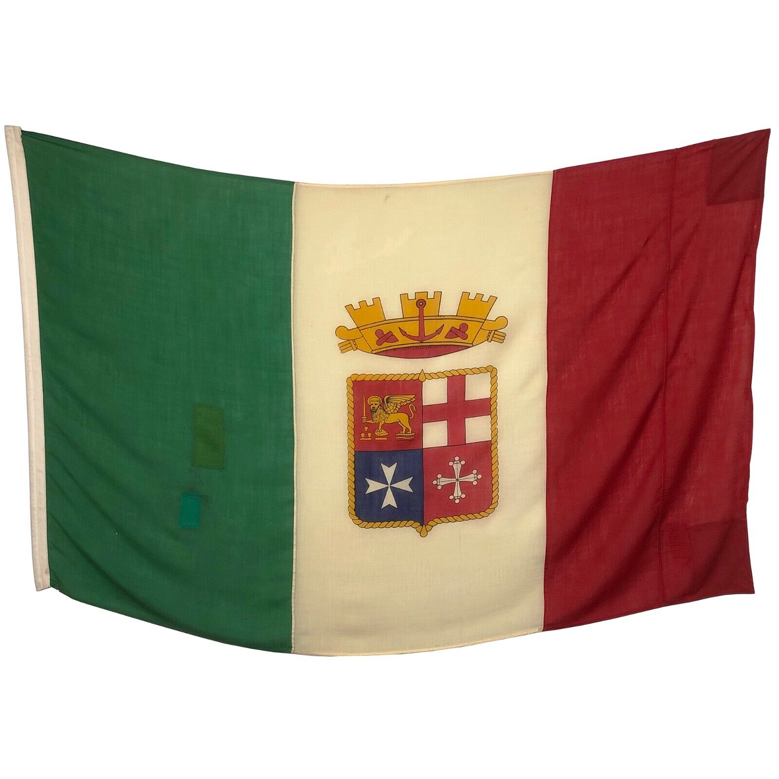 XL Vintage Wool Italian Navy Flag Nautical Naval Military Cloth Italy Art Decor