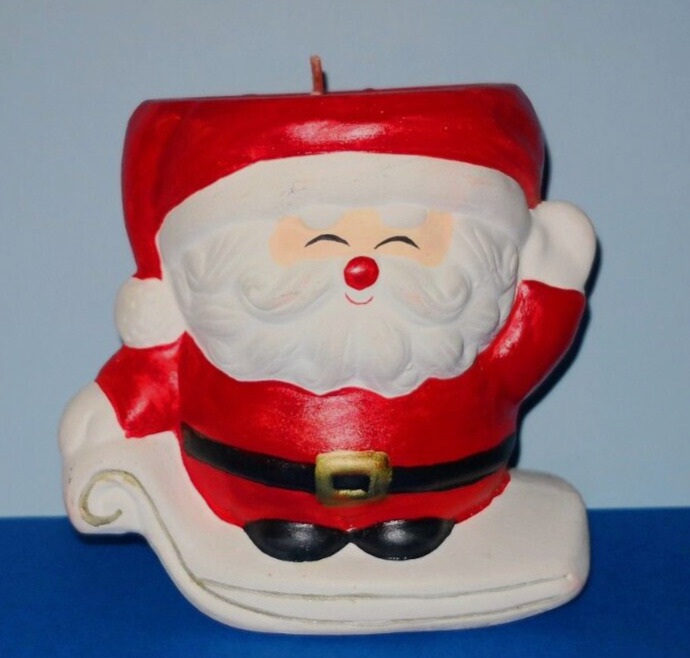Vintage Christmas Lenox Ceramic Waving Santa Candle Unused