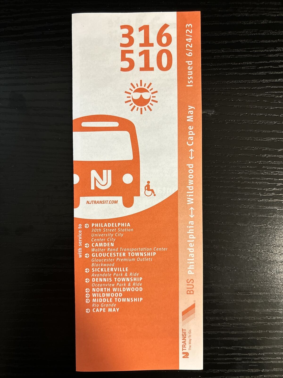 Nj Transit Bus Timetable Map Buses New Jersey 316 / 510