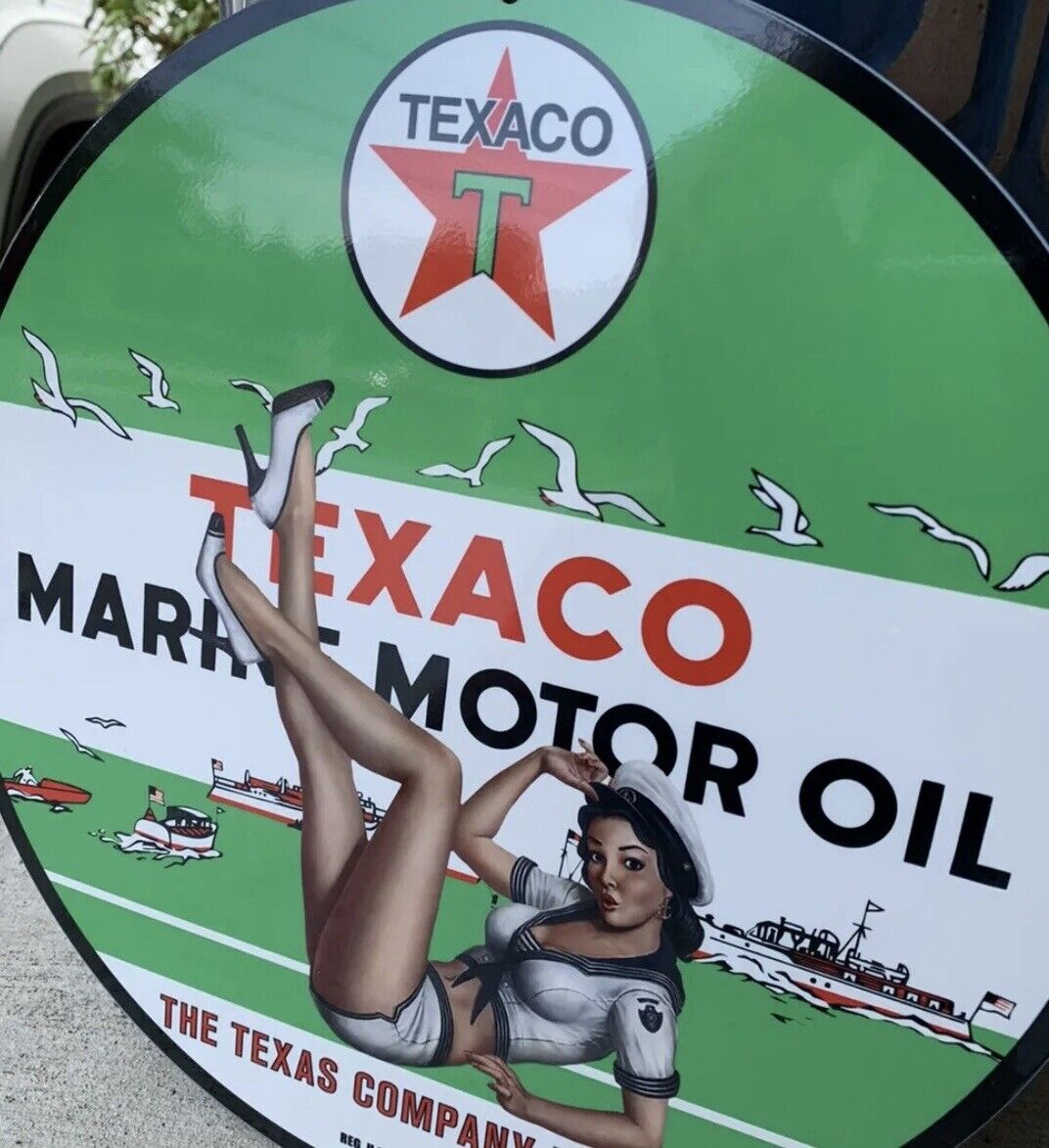 Top Quality Texaco Marine Motor Oil  vintage reproduction Garage Sign