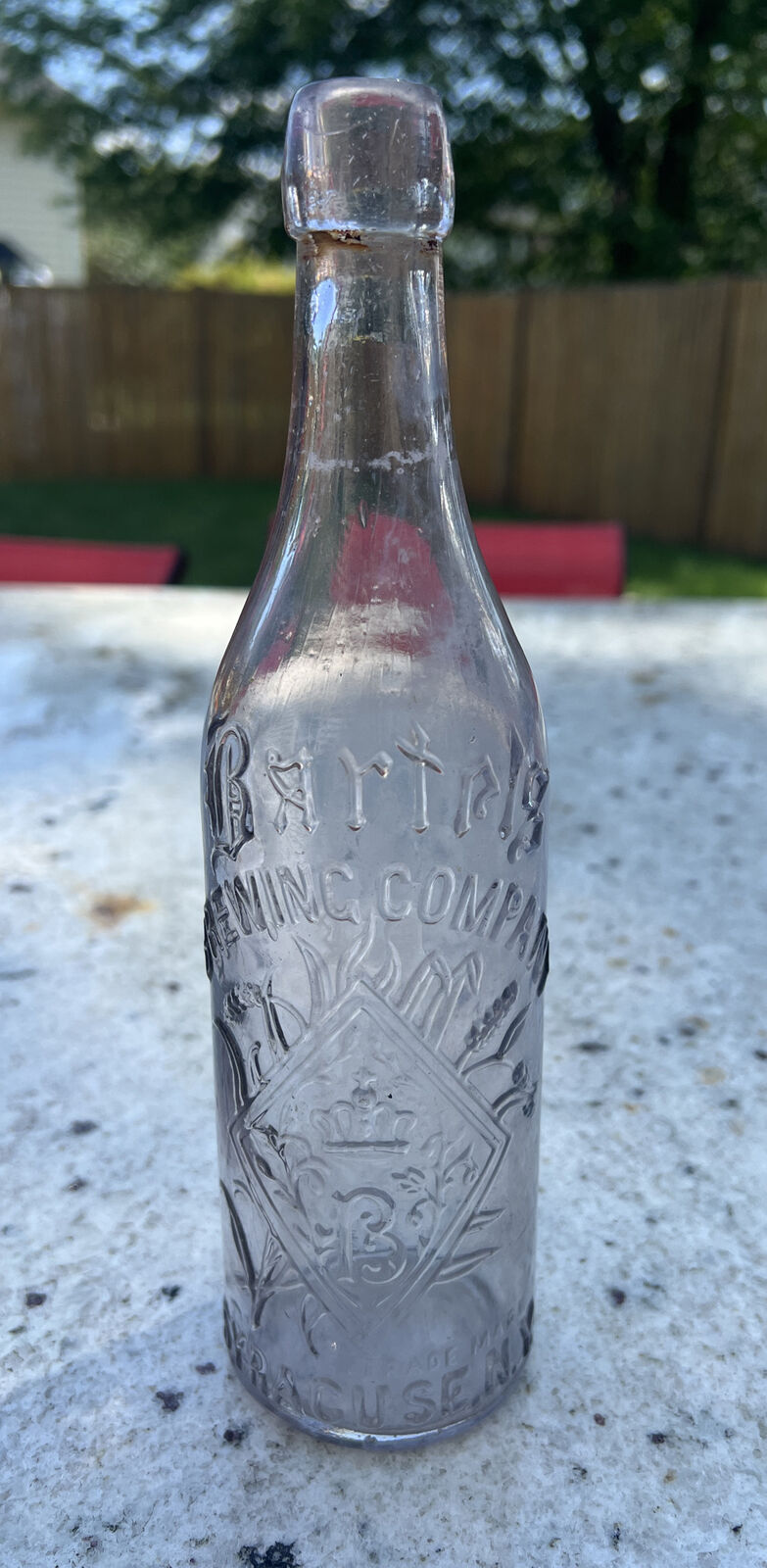 Antique Purple BARTELS BREWING CO. Beer Bottle Embossed Glass SYRACUSE NEW YORK