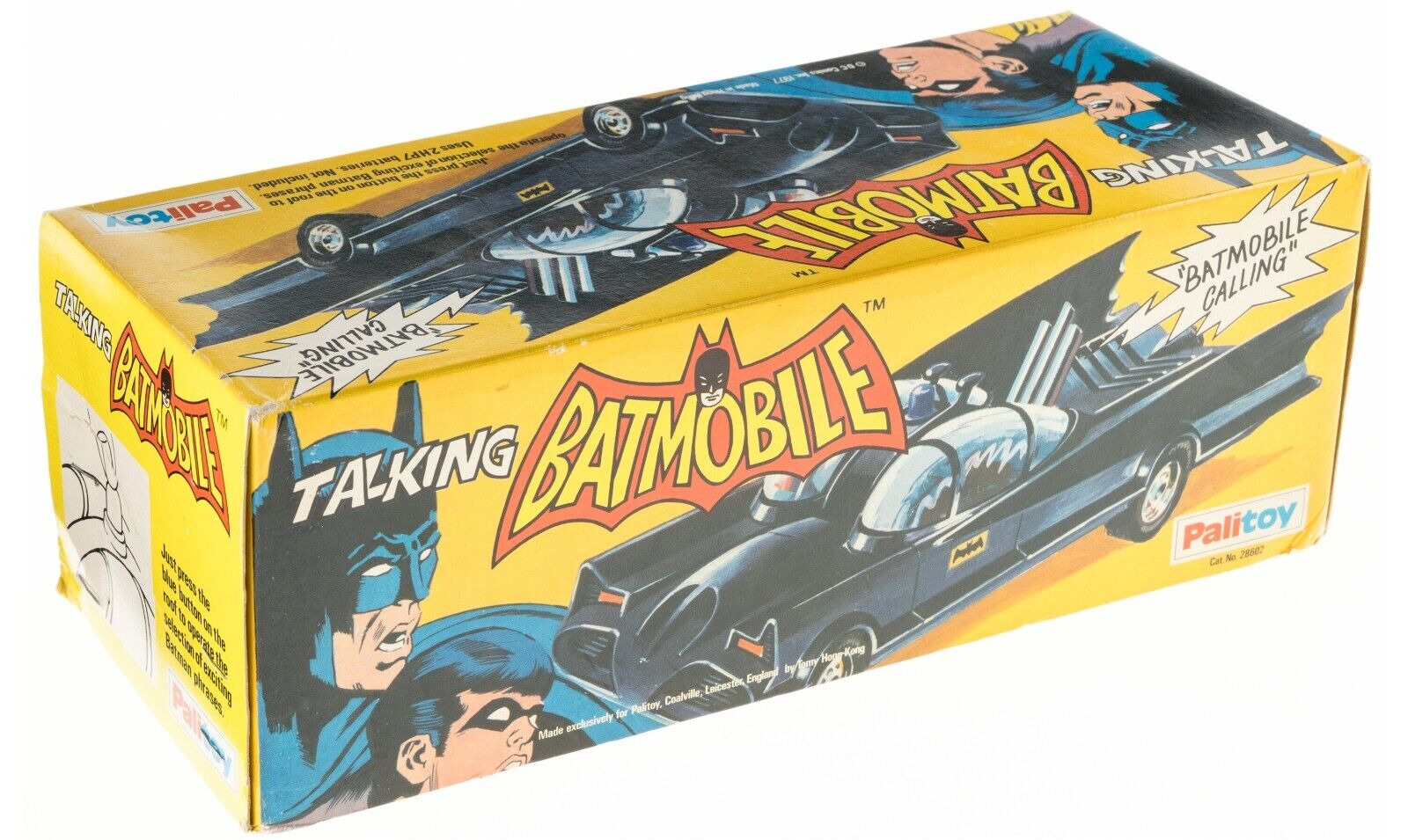 🔥VINTAGE 1977 PALITOY TOMY TOY BATMAN TALKING BATMOBILE CAR Works in BOX