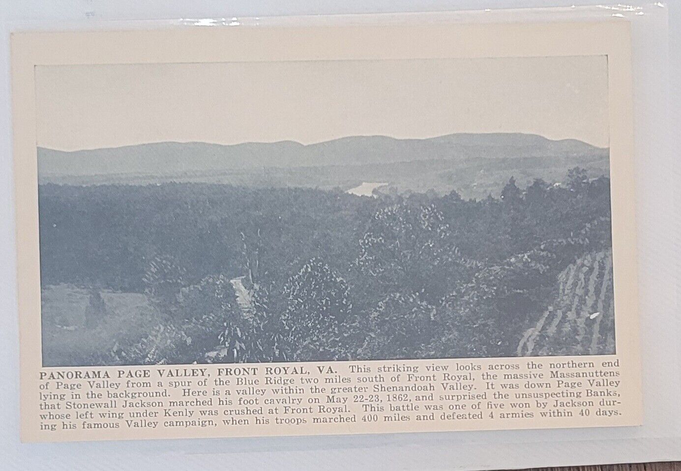 1920's SPH Panorama Page Valley Front Royal Va #AR