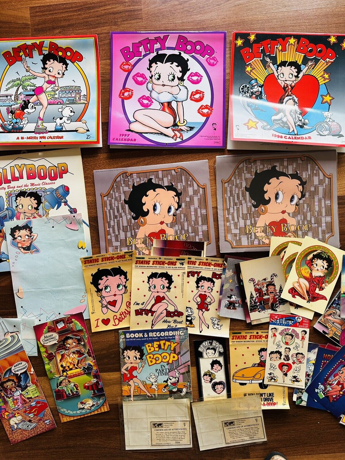 Betty Boop Vintage Lot Collectors Stamps with COA'S Calendar, comic, tatoos
