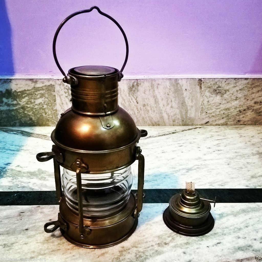 Antique Vintage Maritime Ship Lantern Hanging Lamp Collectible Decor Item