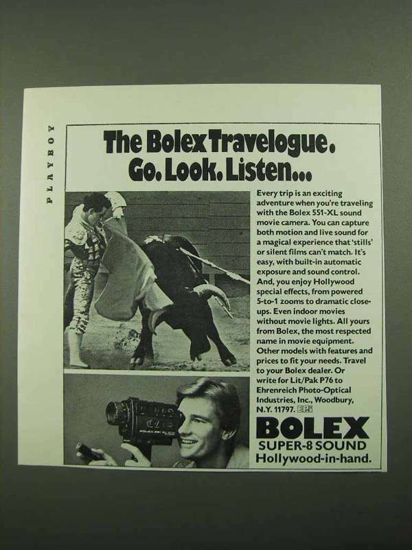 1976 Bolex 551-XL Sound Movie Camera Ad