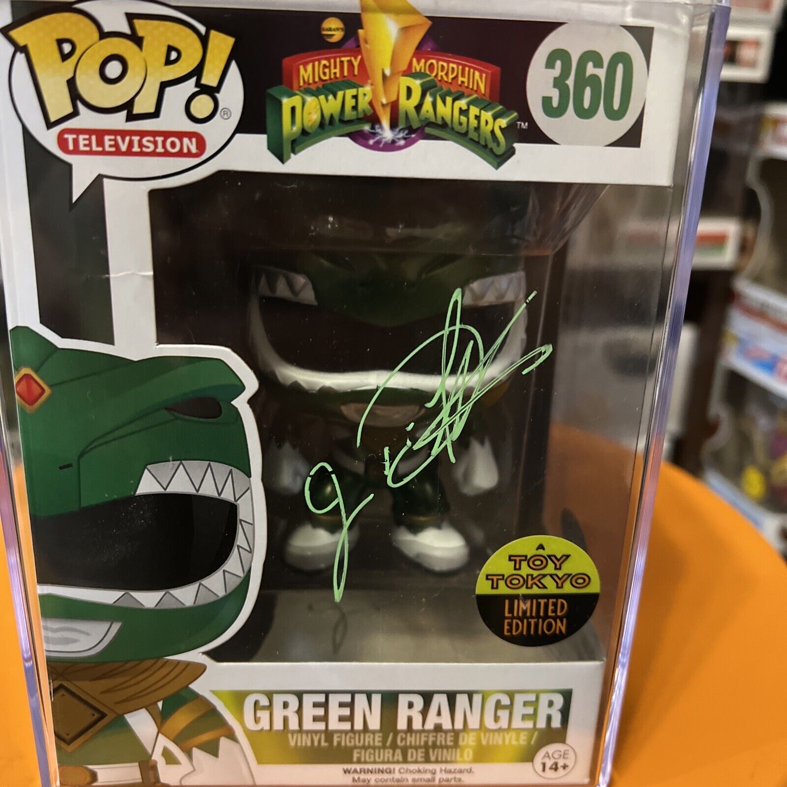 Autographed Funko PopPower Rangers - Green Ranger - (Metallic) - Toy Tokyo (TT).