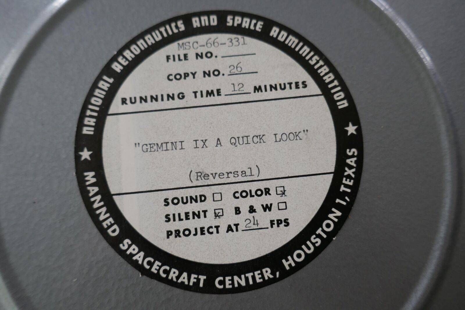 Original NASA 16mm Film Gemini 9 Color Silent w/ Transcript