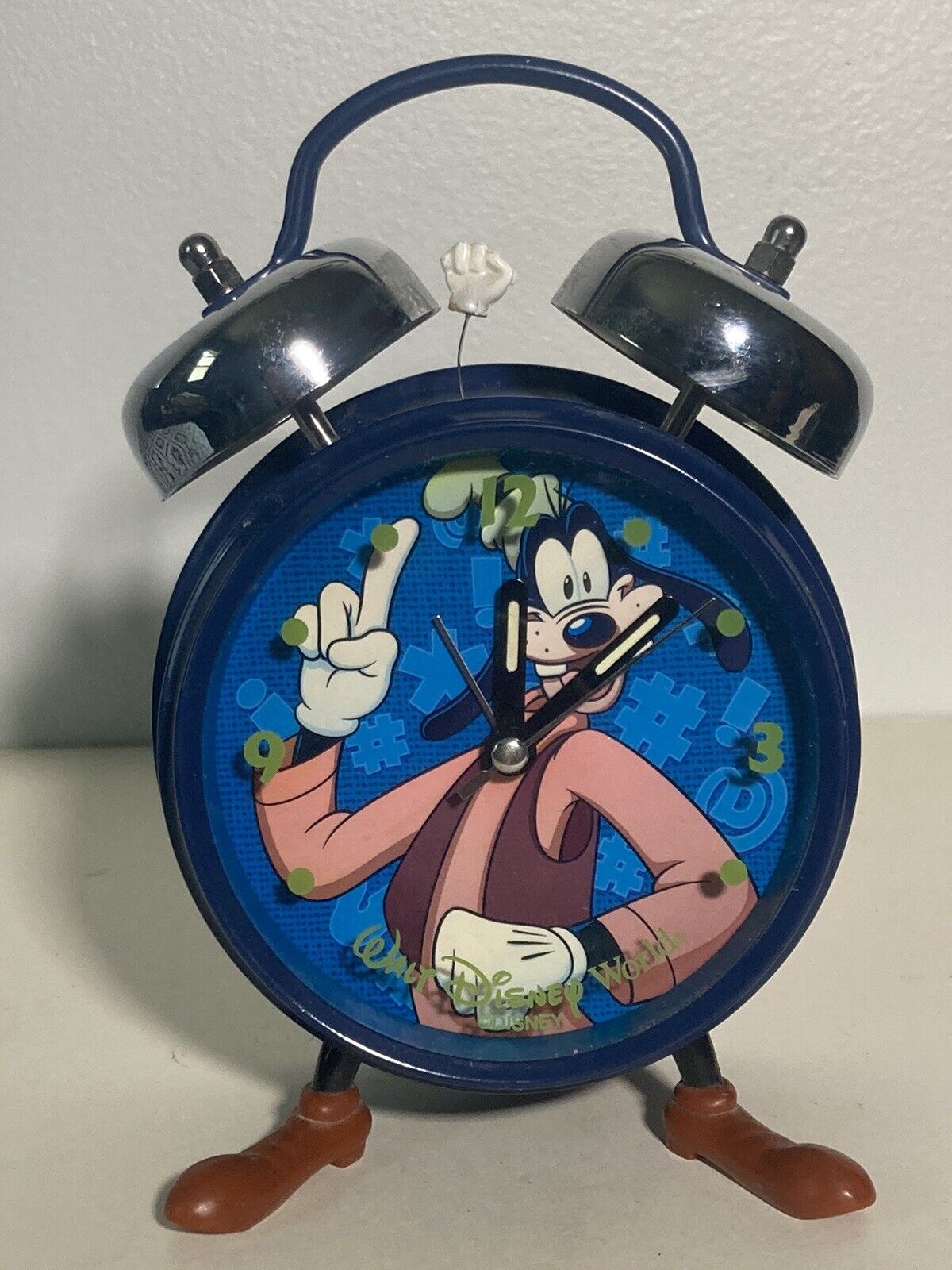 Vintage Walt Disney World Goofy Alarm Clock Battery Operated Preowned