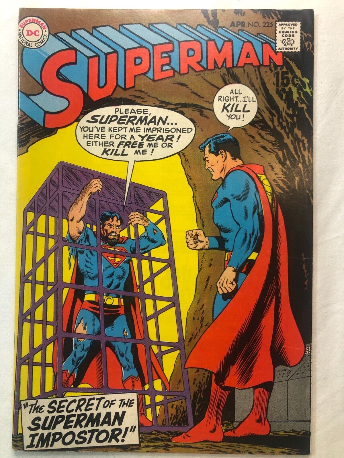 Superman #225 DC Comics April 1970 Vintage Silver Age Very Nice Condition