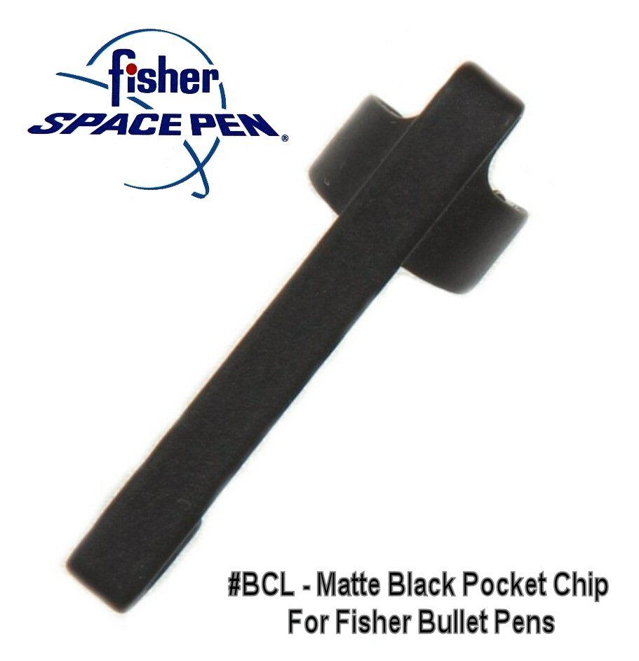 Matte Black Pocket Clip #BCL For Fisher Bullet Series Space Pen