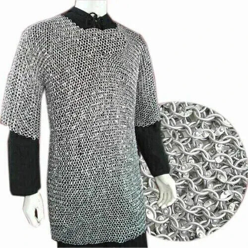 Aluminium Chainmail, Riveted Chain mail 9mm, Medieval Reenactment LARP\SCA