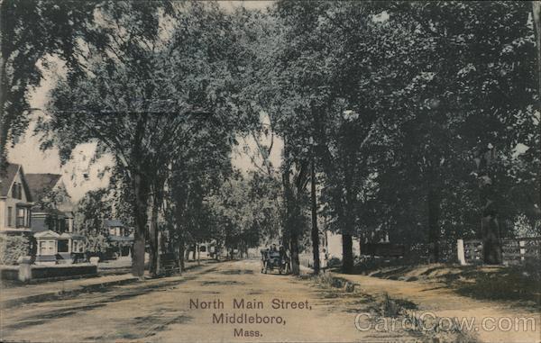 Middleboro,MA North Main Street Plymouth County Massachusetts Postcard Vintage
