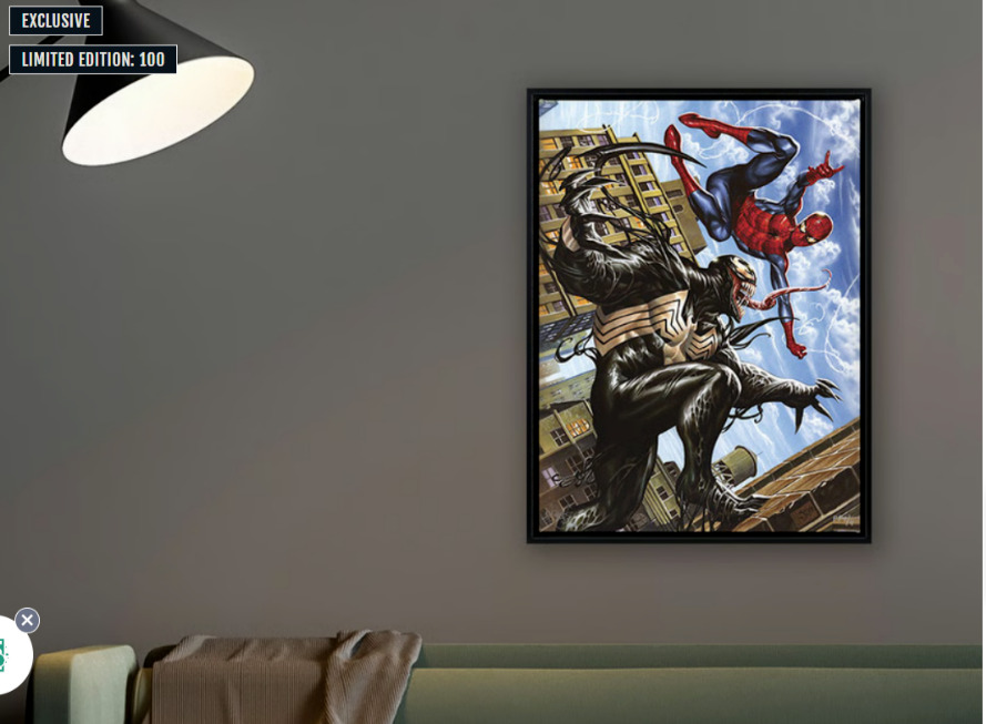 Sideshow Fine Art Print Framed SPIDER-MAN VS VENOM by Mark Brooks