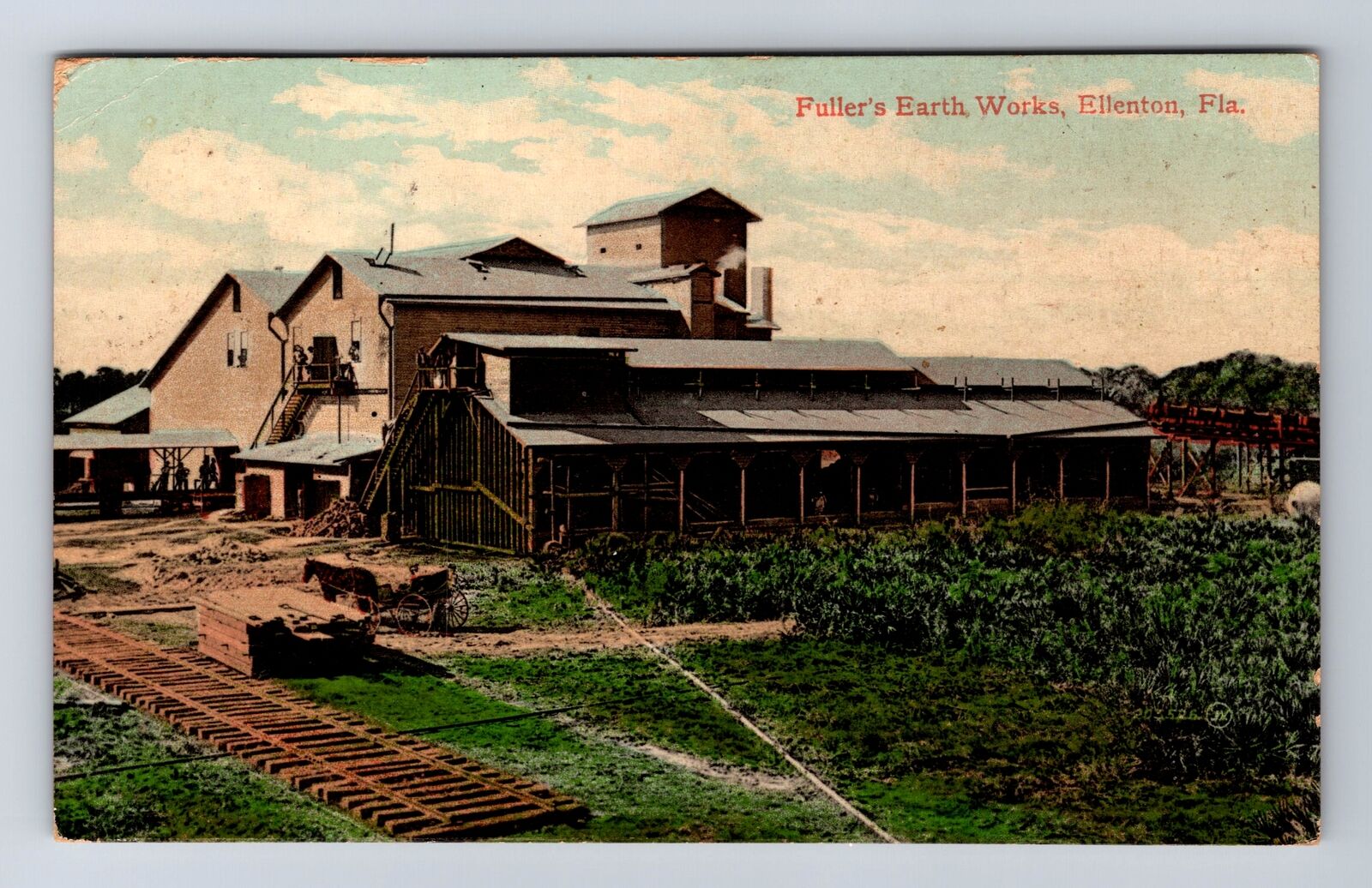 Ellenton FL-Florida, Fuller\'s Earth Works, Antique, Vintage c1908 Postcard