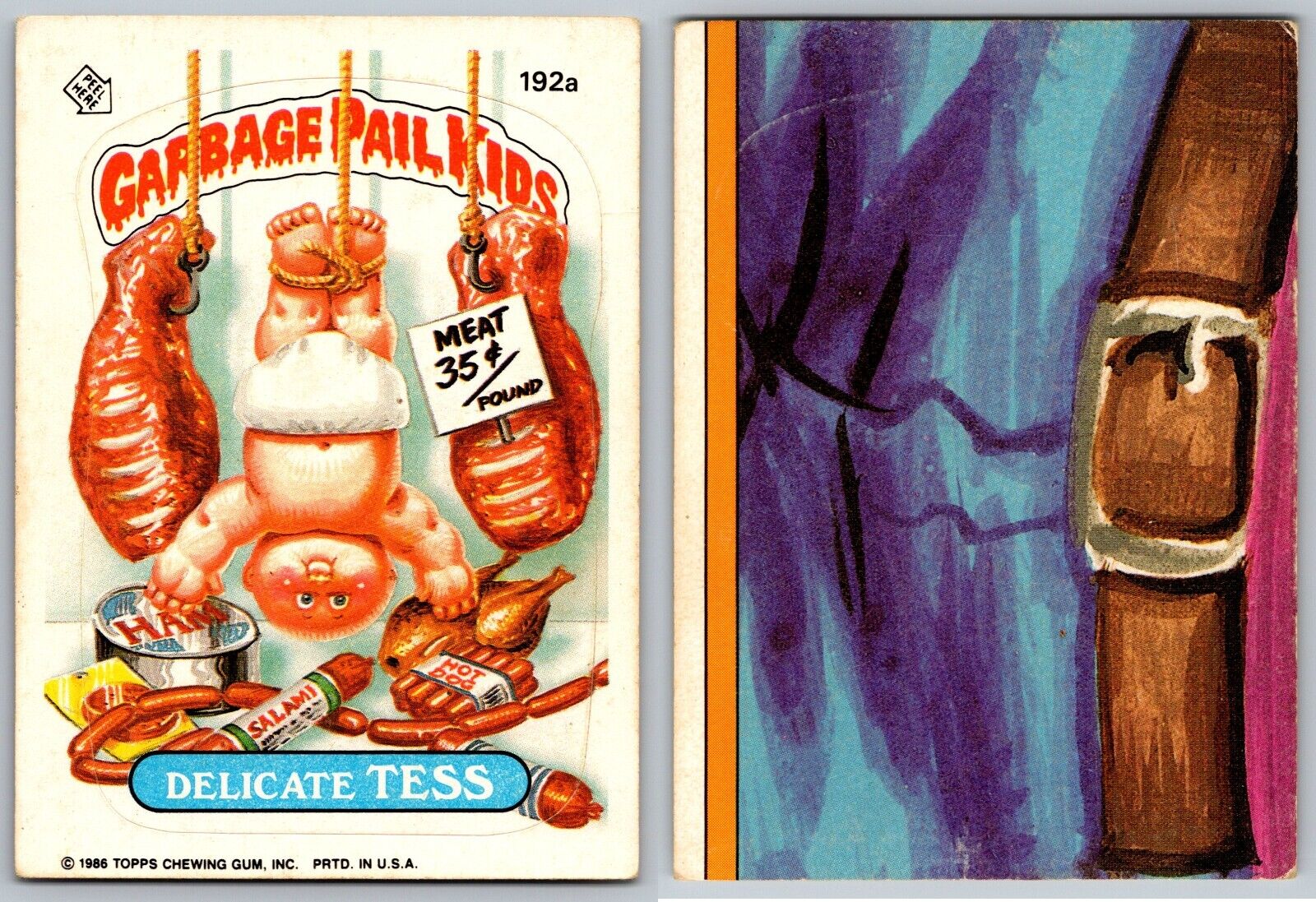 1986 Topps Garbage Pail Kids GPK Series 5 OS5 Delicate TESS 192a Vintage Card