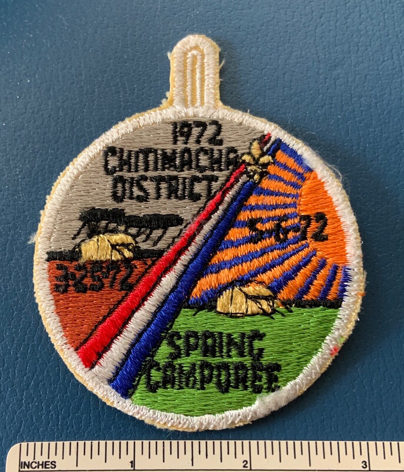 Vintage 1972 CHITIMACHA DISTRICT Boy Scout Spring Camporee PATCH BSA DP Badge