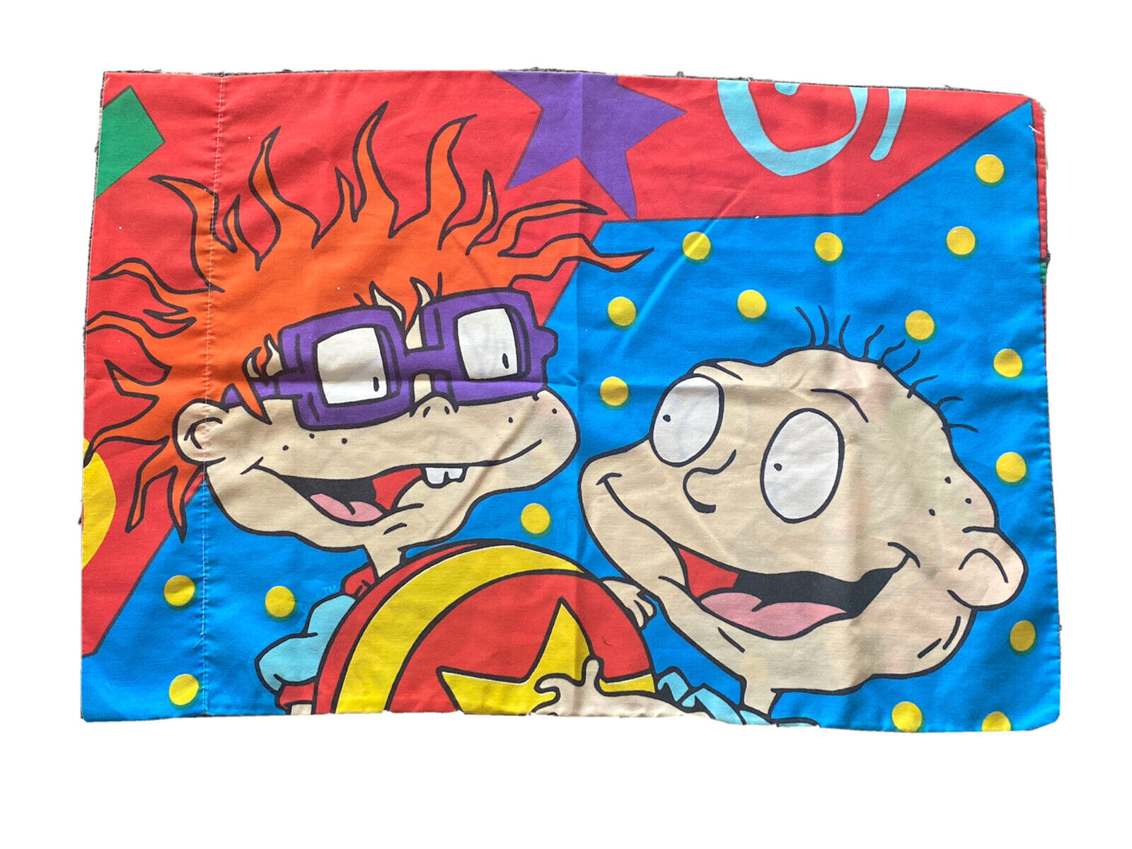 Vintage 1997 Nickelodeon Pillowcase Rugrats Tommy Chuckie Angelica Spike Dog  