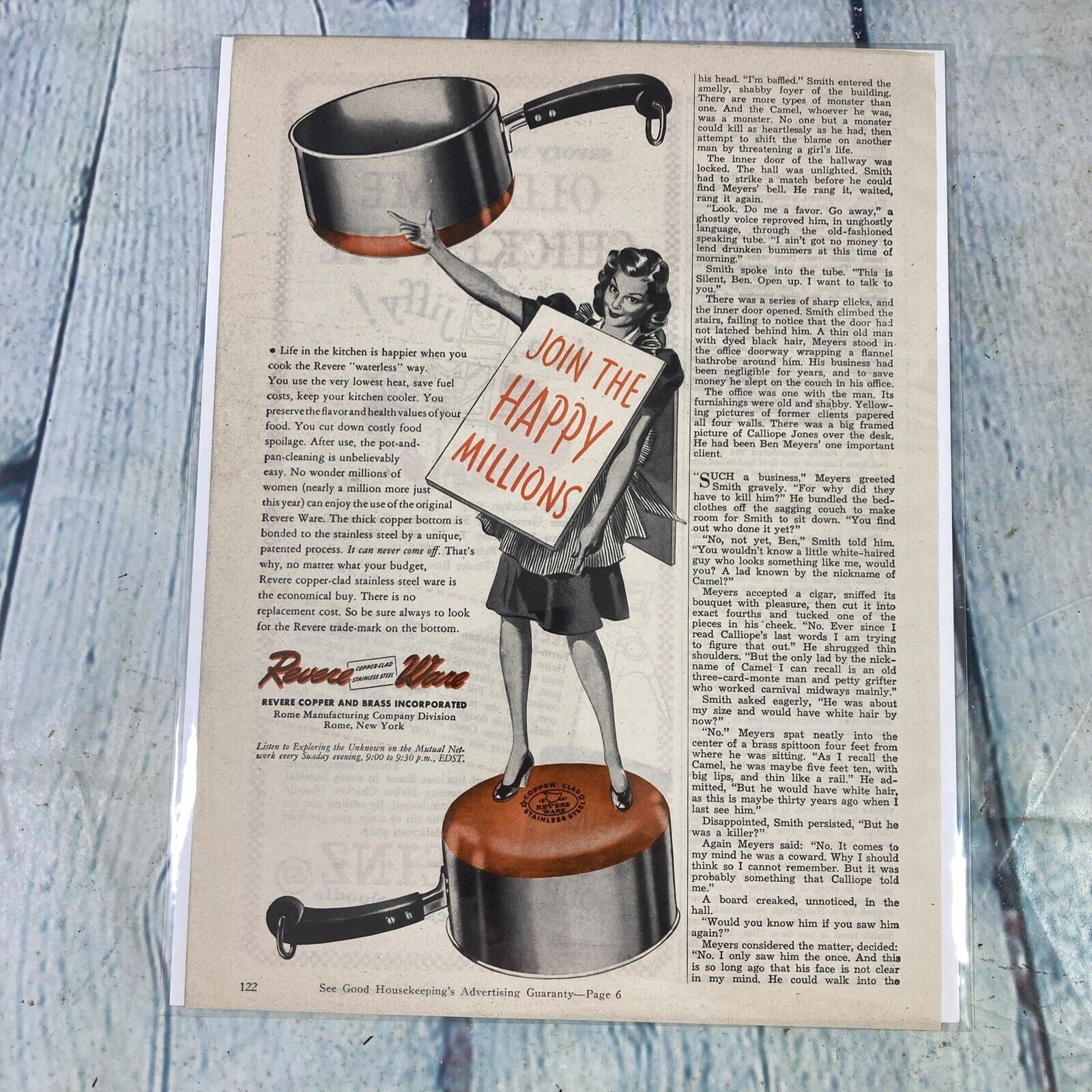 1946 Revere Ware Pan Pot Cookware Vintage Print Ad/Poster Promo Art Advertising