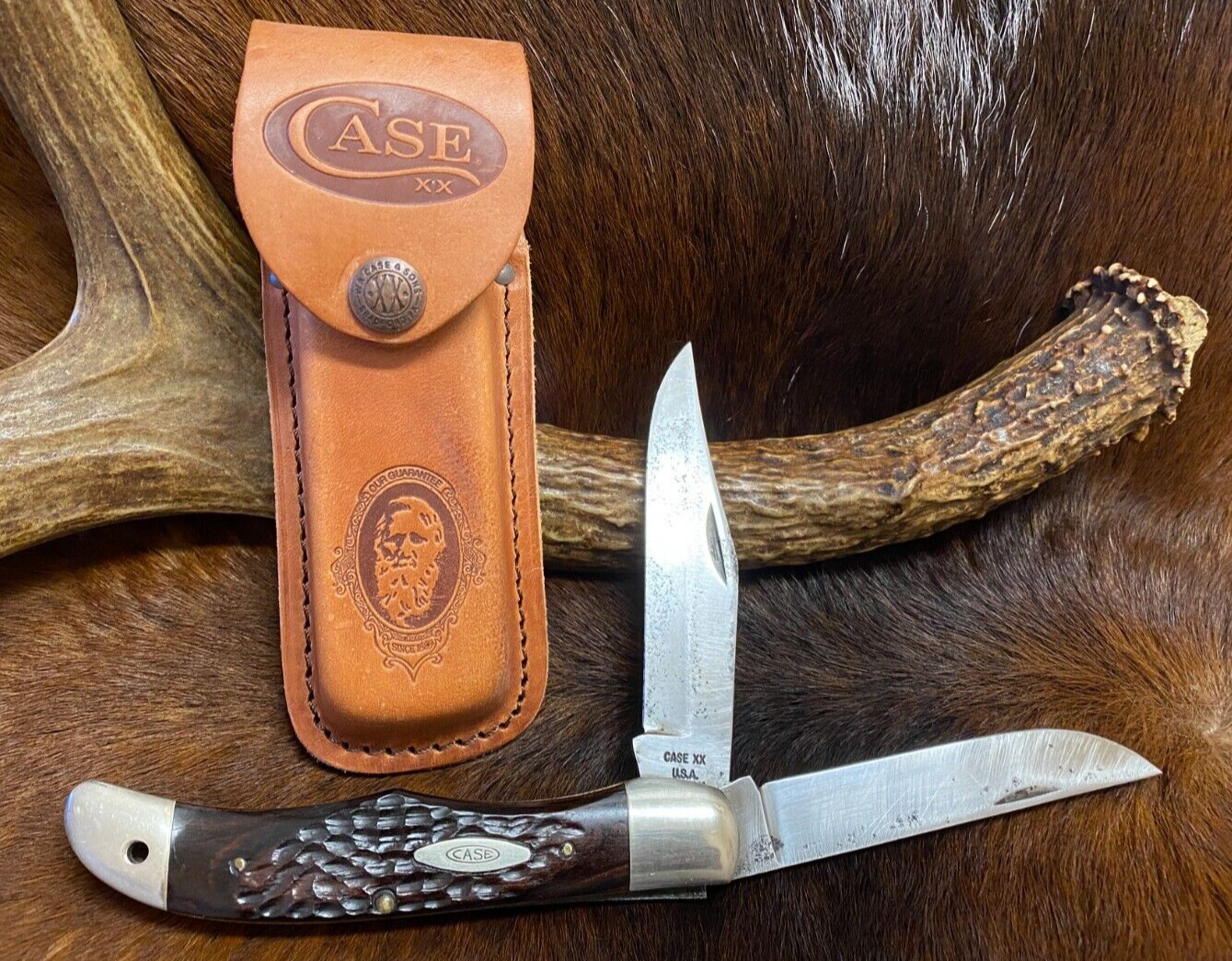 1971 Case XX USA, 9 Dot, 6265 SAB Folding Hunter Knife, Wood Handle, 5 1/4\