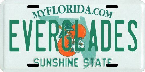 The Everglades Florida Aluminum License Plate
