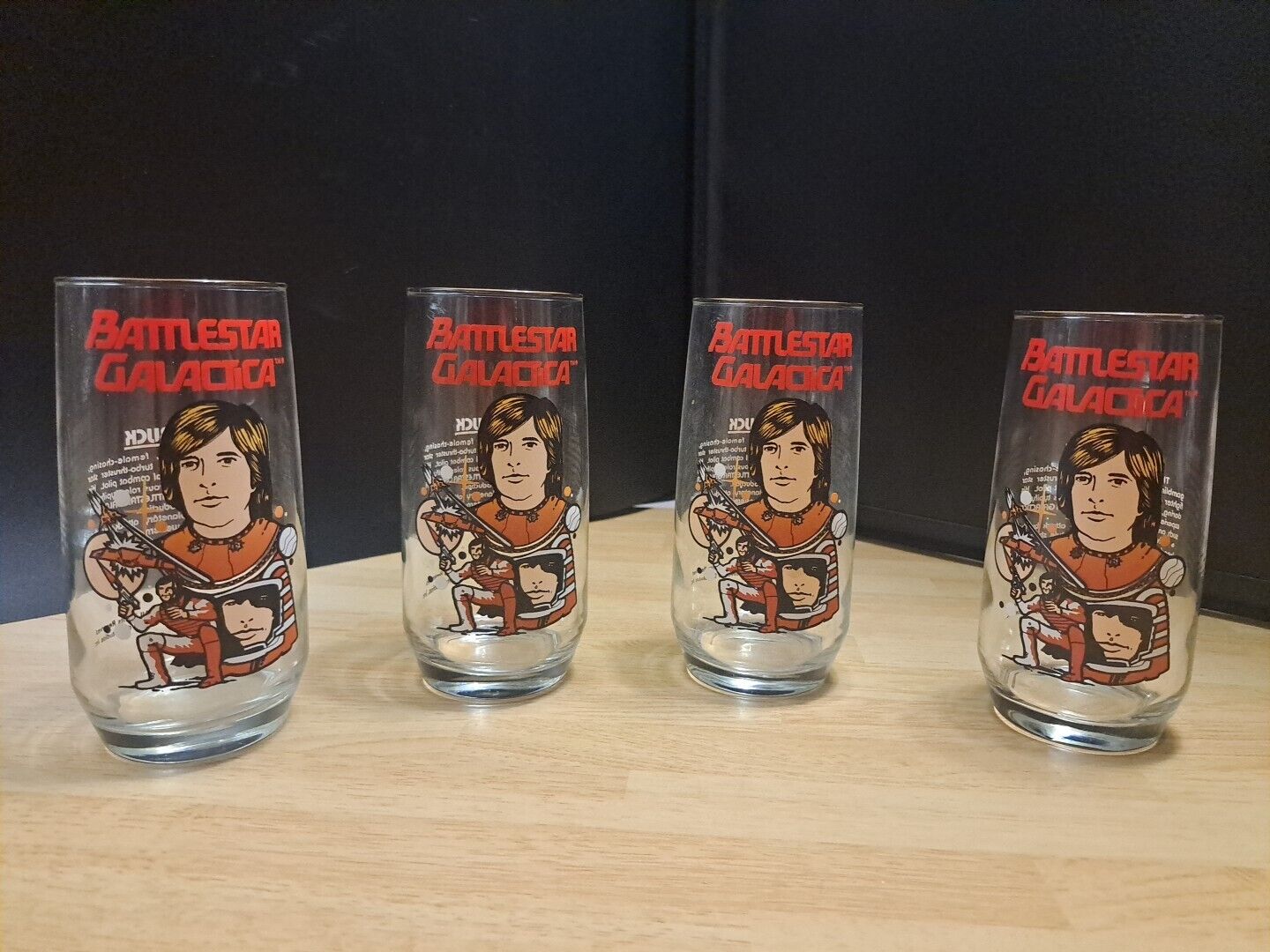 Vintage 1979 Battlestar Galactica Viper Pilot Starbuck Collectible Drinkin Glass