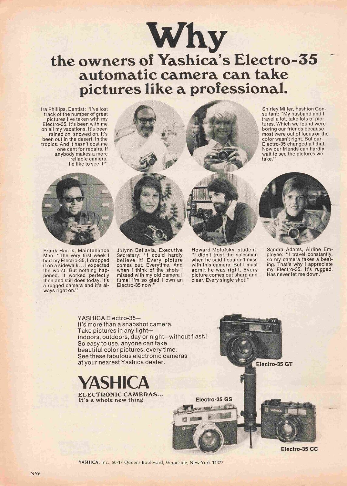 Yashica Electro 35 Gs Gt Cc Camera 1970\'S Print Advertisement