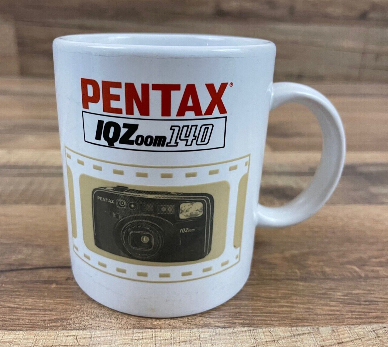 Vintage Pentax IQZoom 140 Camera Heat Activated Life is Fun Pictures Coffee Mug
