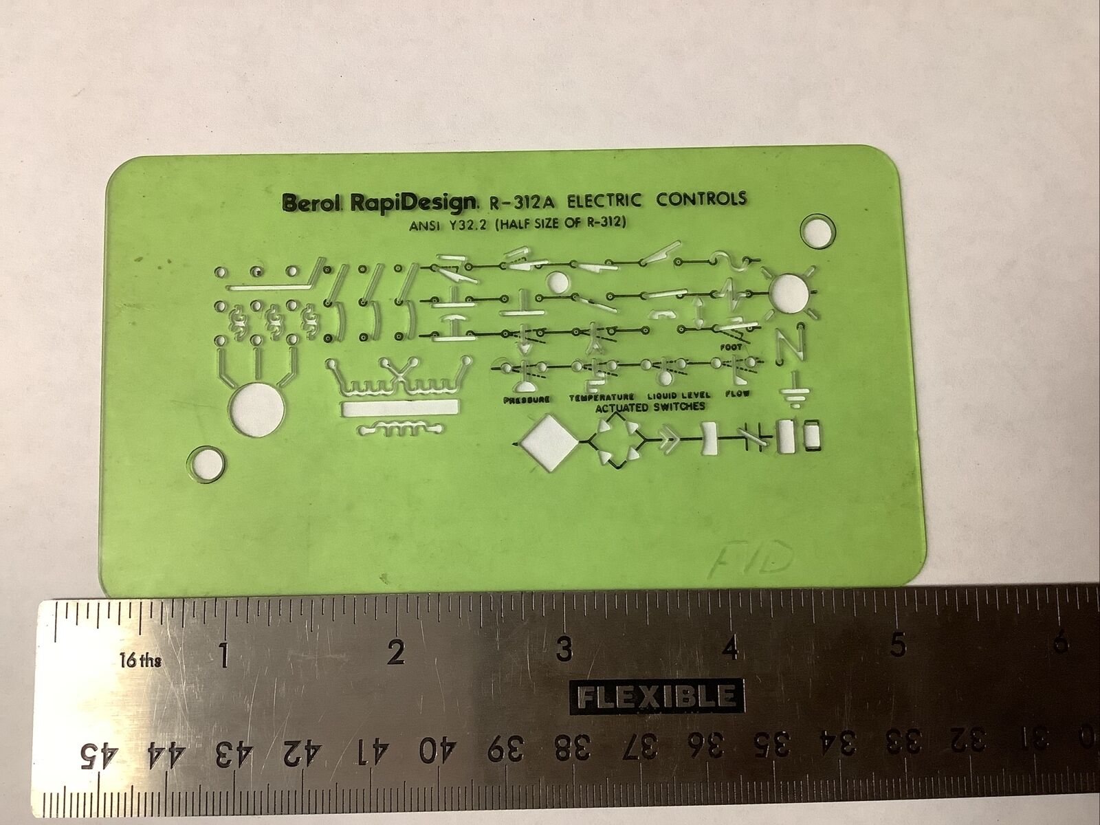 Berol Rapidesign template R-312A Electric Controls. (A3)