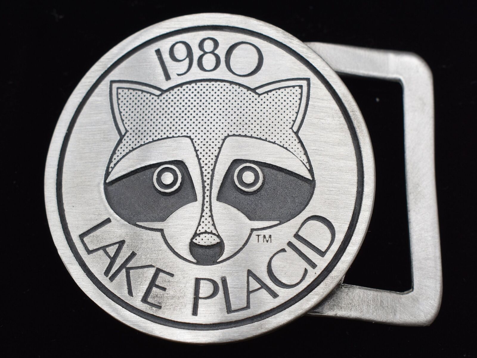 1980 Lake Placid Winter Games Olympics USA Vintage Pewter Vintage Belt Buckle