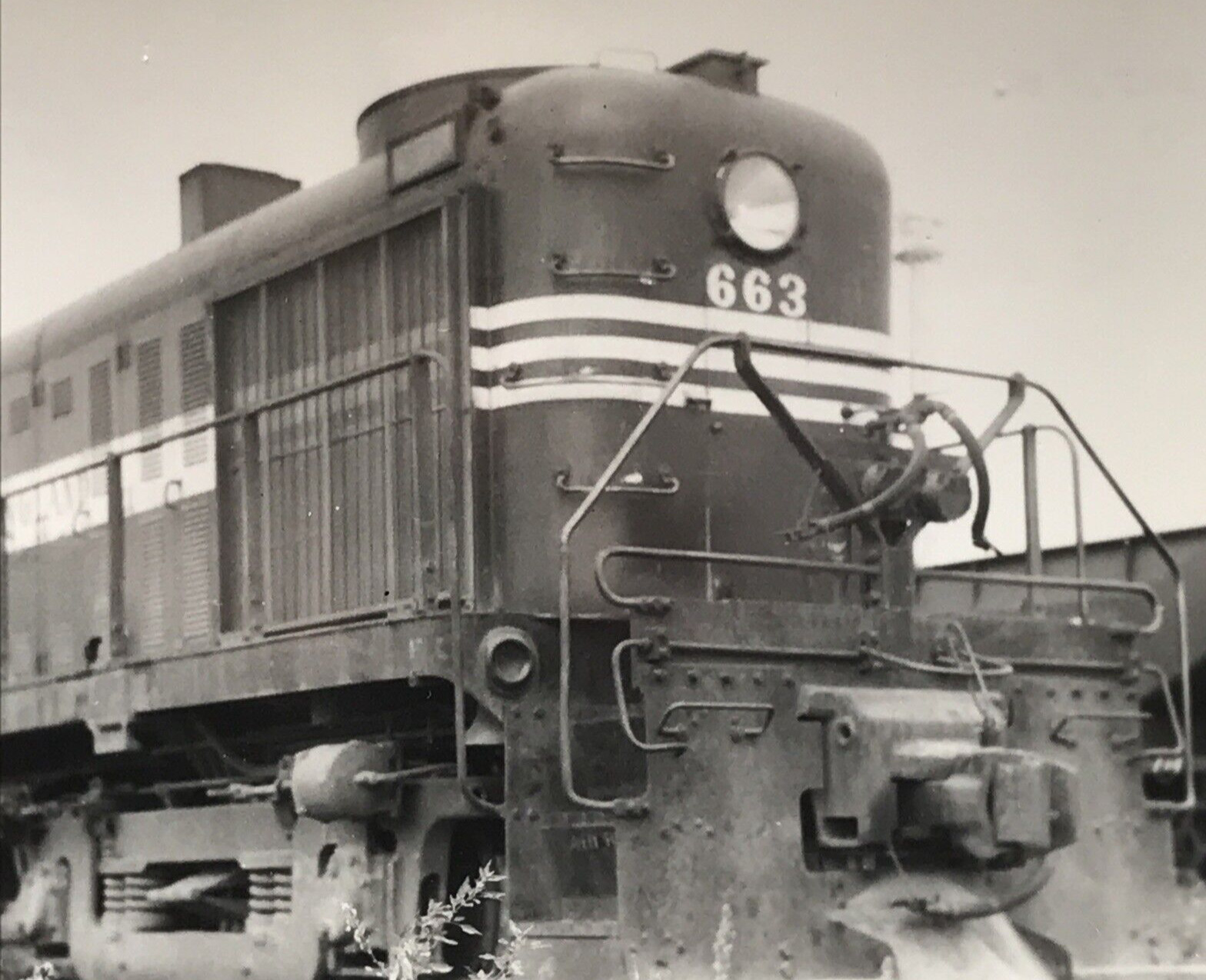 Lehigh & New England Railroad LNE #663 RS-2 Alco locomotive Train B&W Photograph