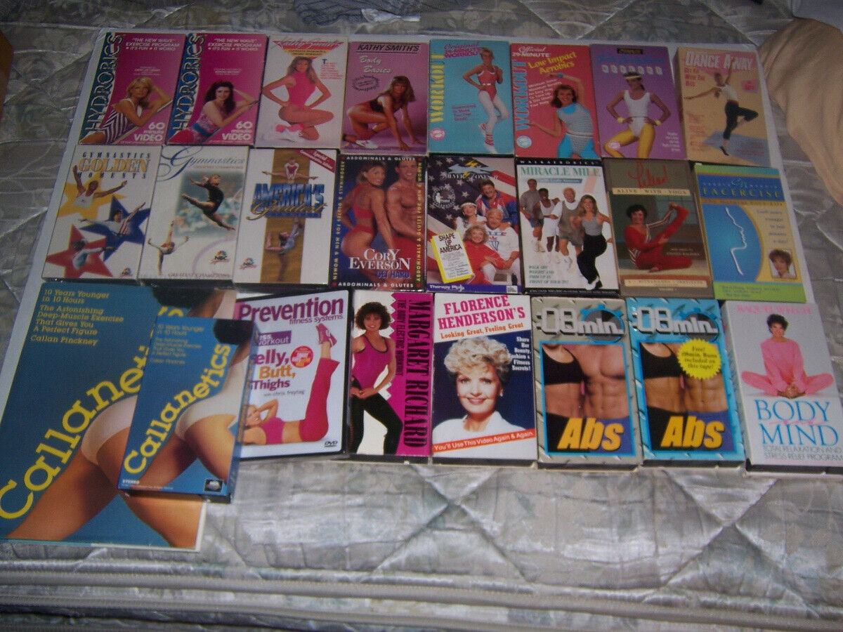 23 New Used VHS LOT Exercise Gymnastic NBC Olympic 29 Minute Workout Callanetics