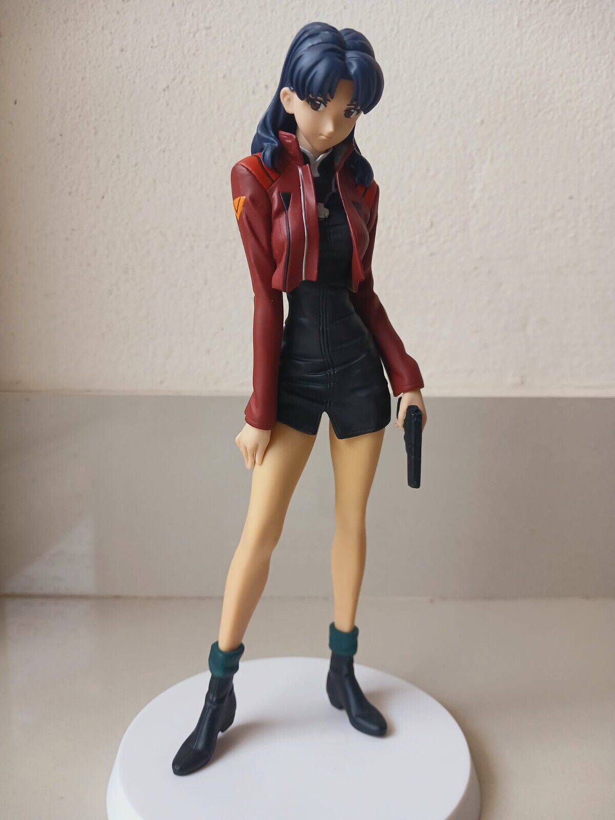 Japan Anime Evangelion Misato Katsuragi Figure Model holding a gun SEGA