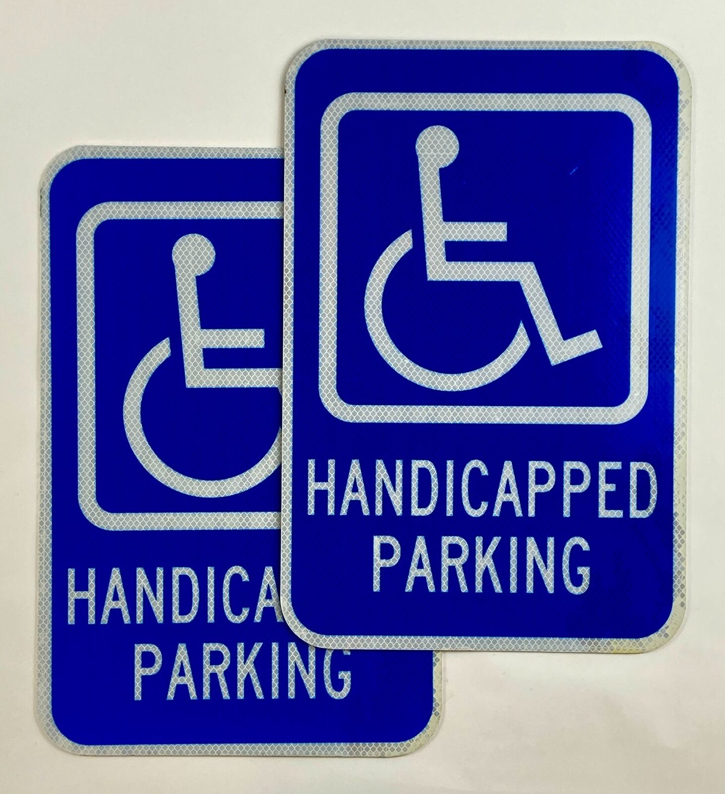 Handicapped Parking Sign Blue 12 x 18 inch Set of 2