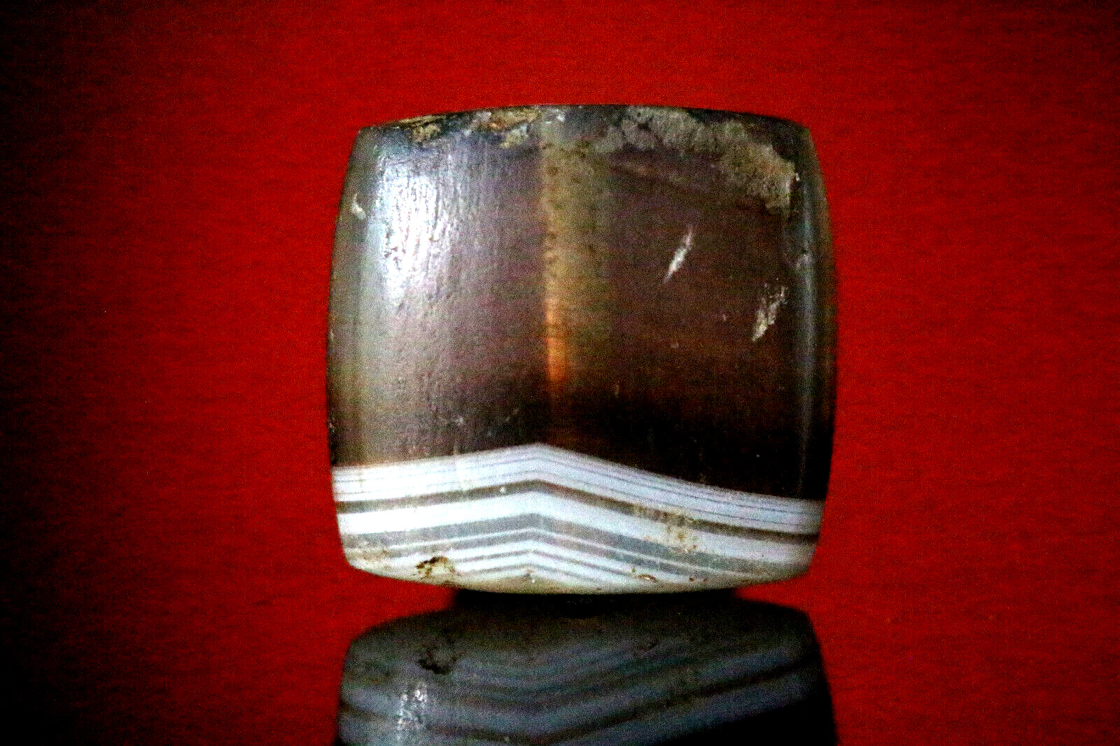 Wonderful 12 mm Ancient Dzi Bead, Himalayan Rare Agate Banded Bead #L777