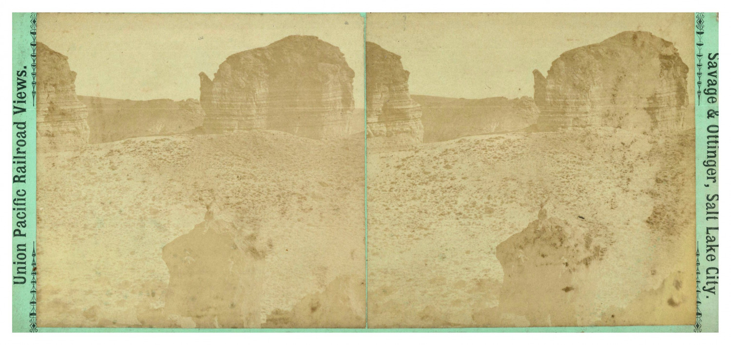 USA, Central Pacific Railroad, Desert Landscape, ca.1880, Stereo Vintage Print