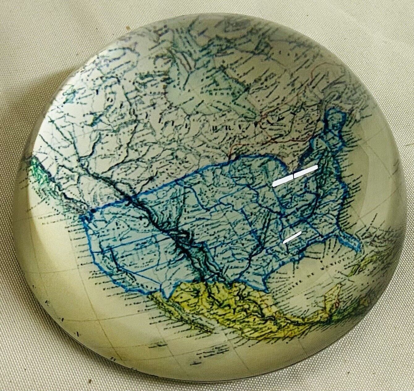 1846 French North America￼ Map Paperweight