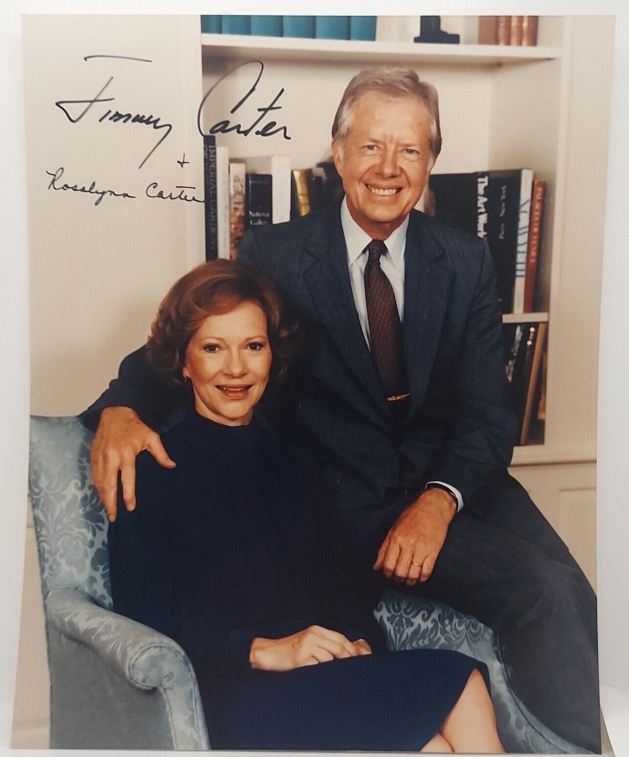 President Jimmy Carter & Rosalynn Carter Signed Photo Full Signature