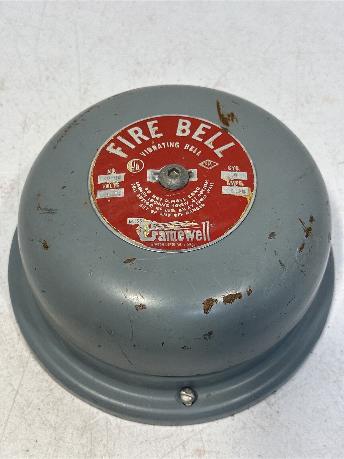Vintage Gamewell Fire Bell Electric Vibrating Bell No. 48308 6 Volts Working